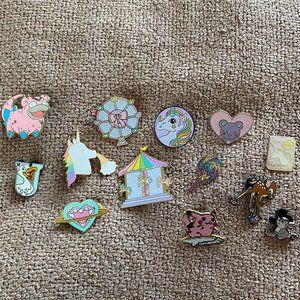 Kawaii Pastel Rainbow Enamel Pin Lot